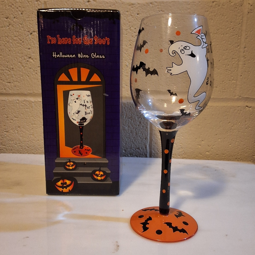 Halloween Ghost Wine Glass